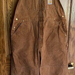 Carhartt Canvas Bib Overalls  Mens Workwear Brown